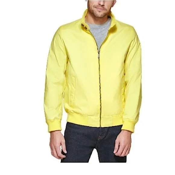 New CLUB ROOMMen's Regular-Fit Bomber Jacket,Yellow Large